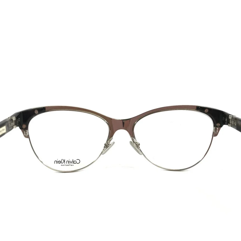 Calvin Klein Eyeglasses Frames CK8020 001 Shiny Black Tortoise Cat Eye 52-16-135